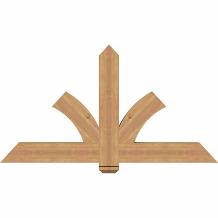 Ekena Millwork Redmond Smooth Timber Gable Bracket, Western Red Cedar, 60"W x 32"H x 3 1/2"D x 5 1/2"F, 13/12 Pitch GBW060X32X0406RED00SWR